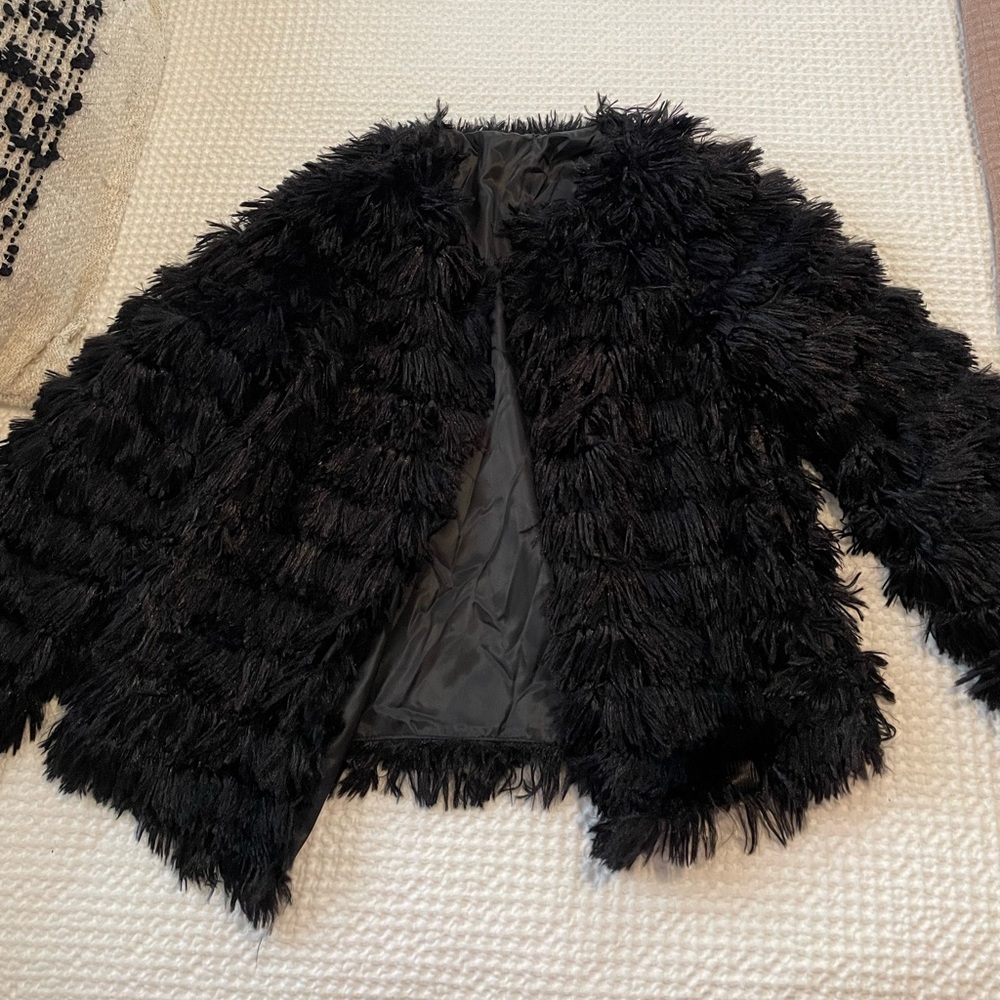 Faux fur black jacket